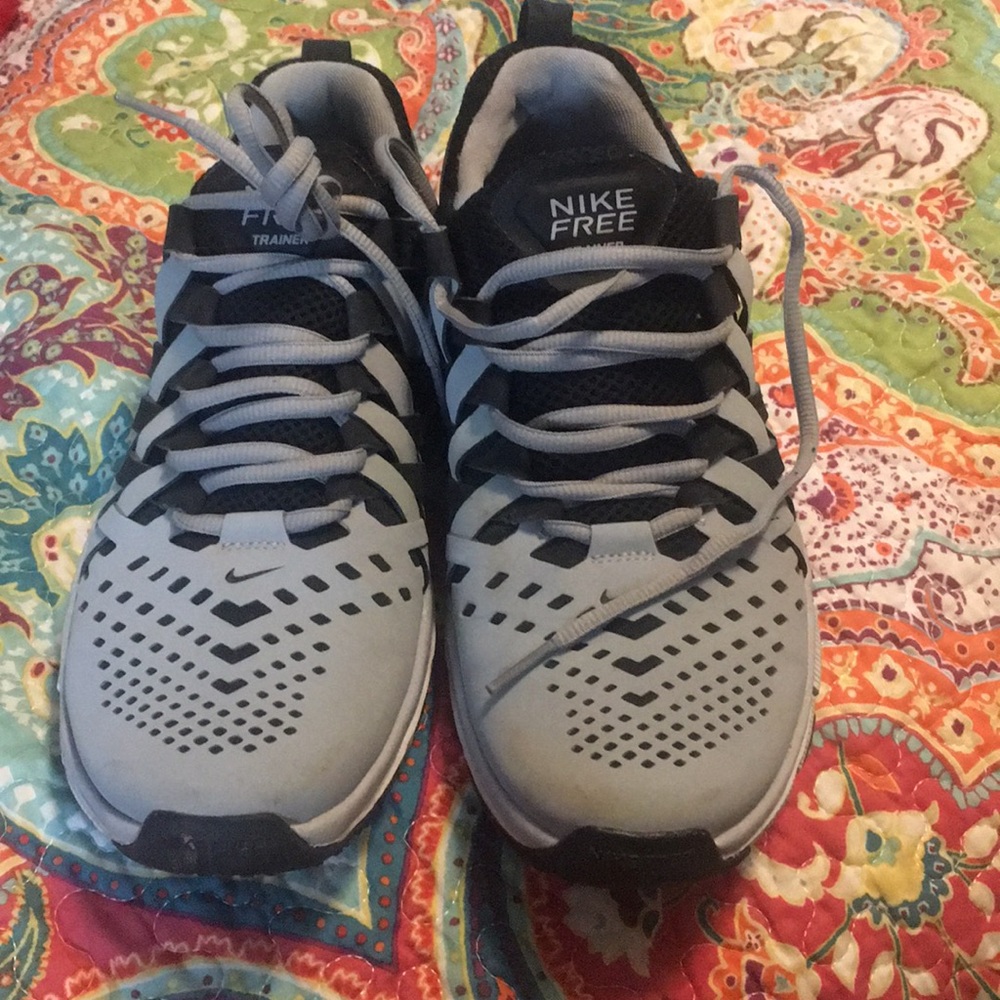 black & grey Nike Free Trainers